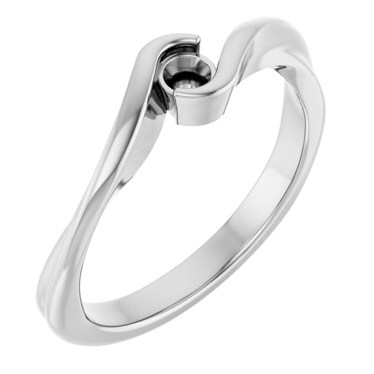 Half-Bezel Solitaire Bypass Ring