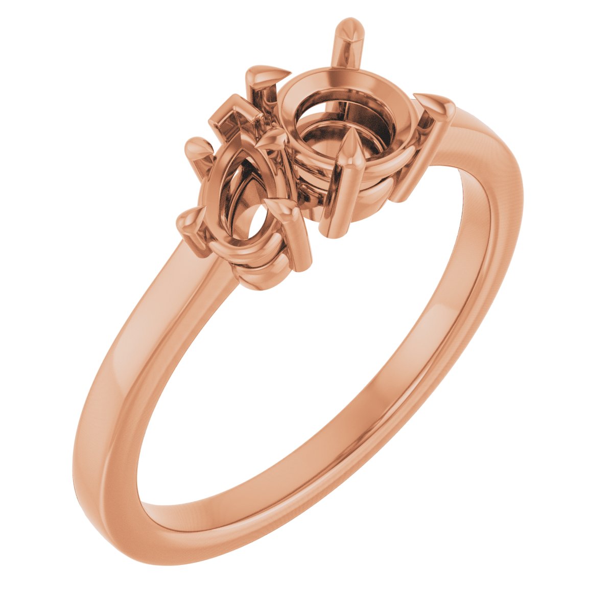 Claw-Prong Two-Stone Engagement Ring