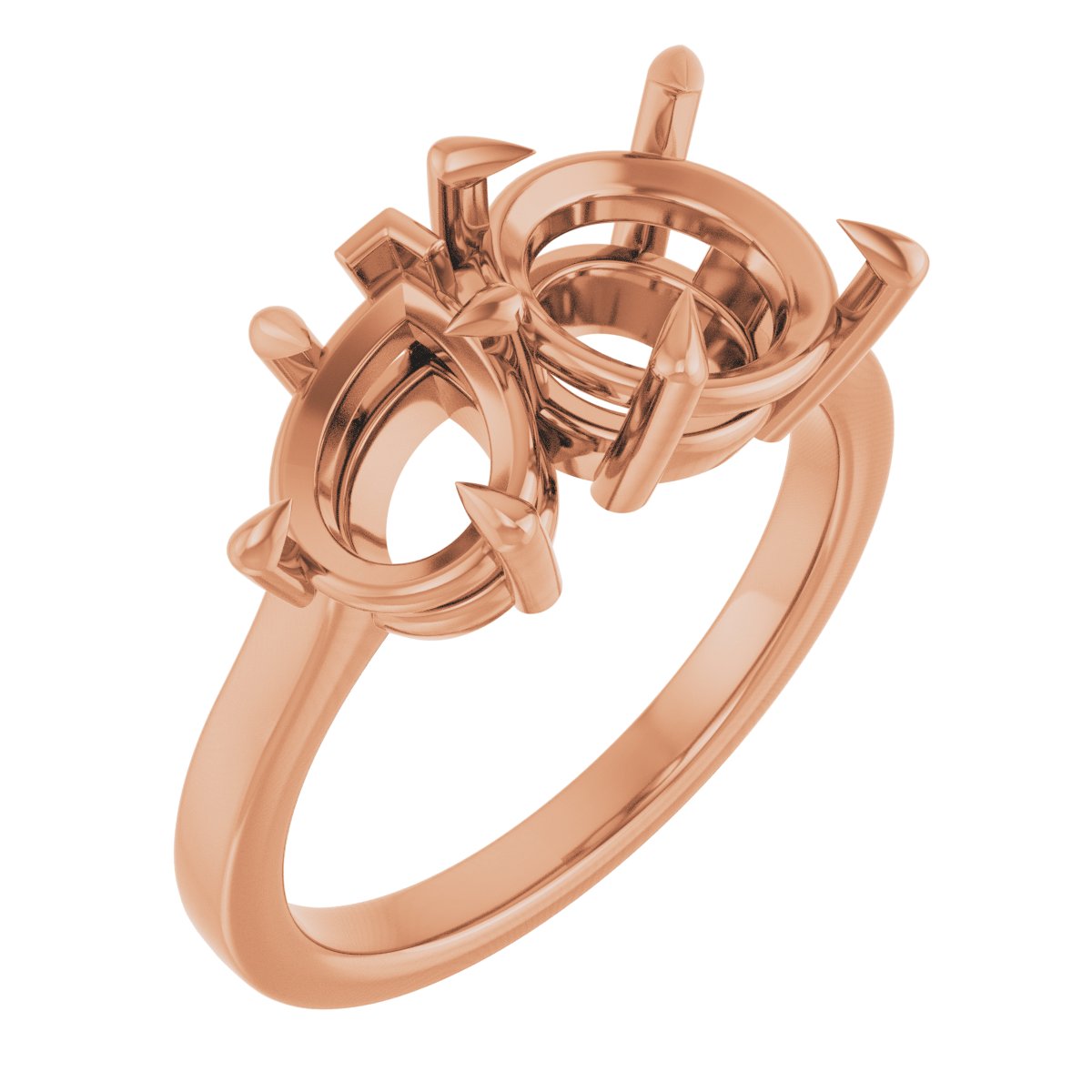 Claw-Prong Two-Stone Engagement Ring