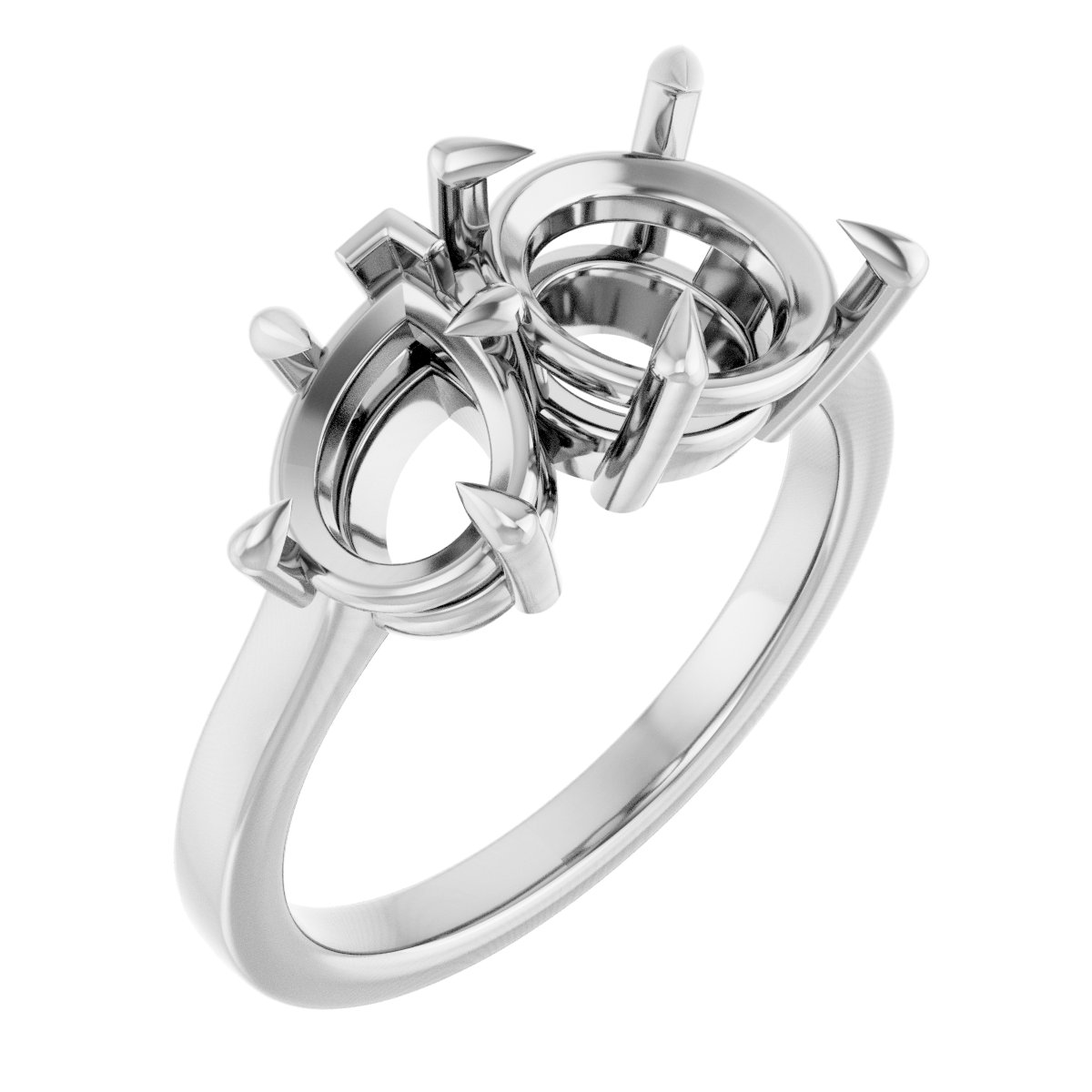 Claw-Prong Two-Stone Engagement Ring