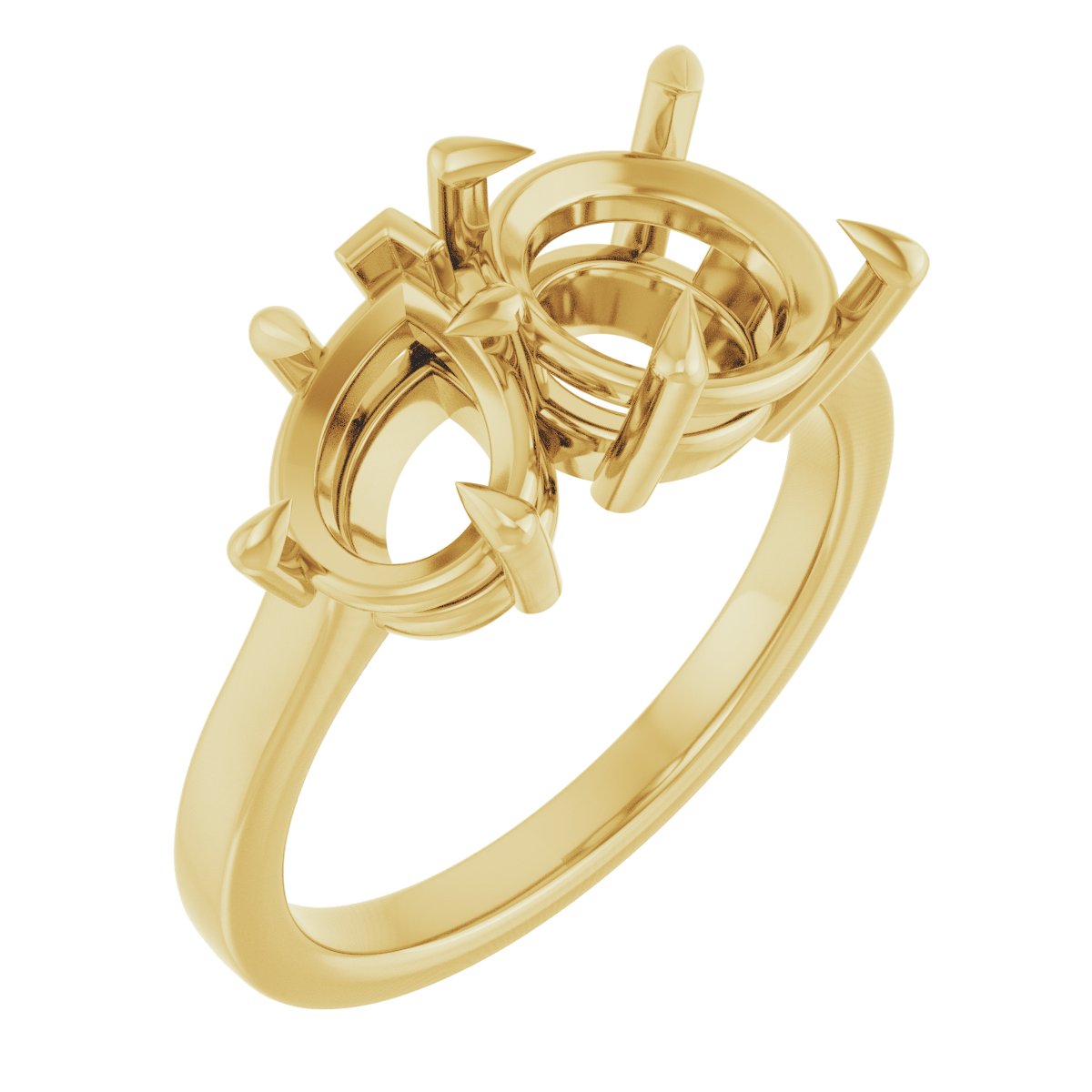 Claw-Prong Two-Stone Engagement Ring
