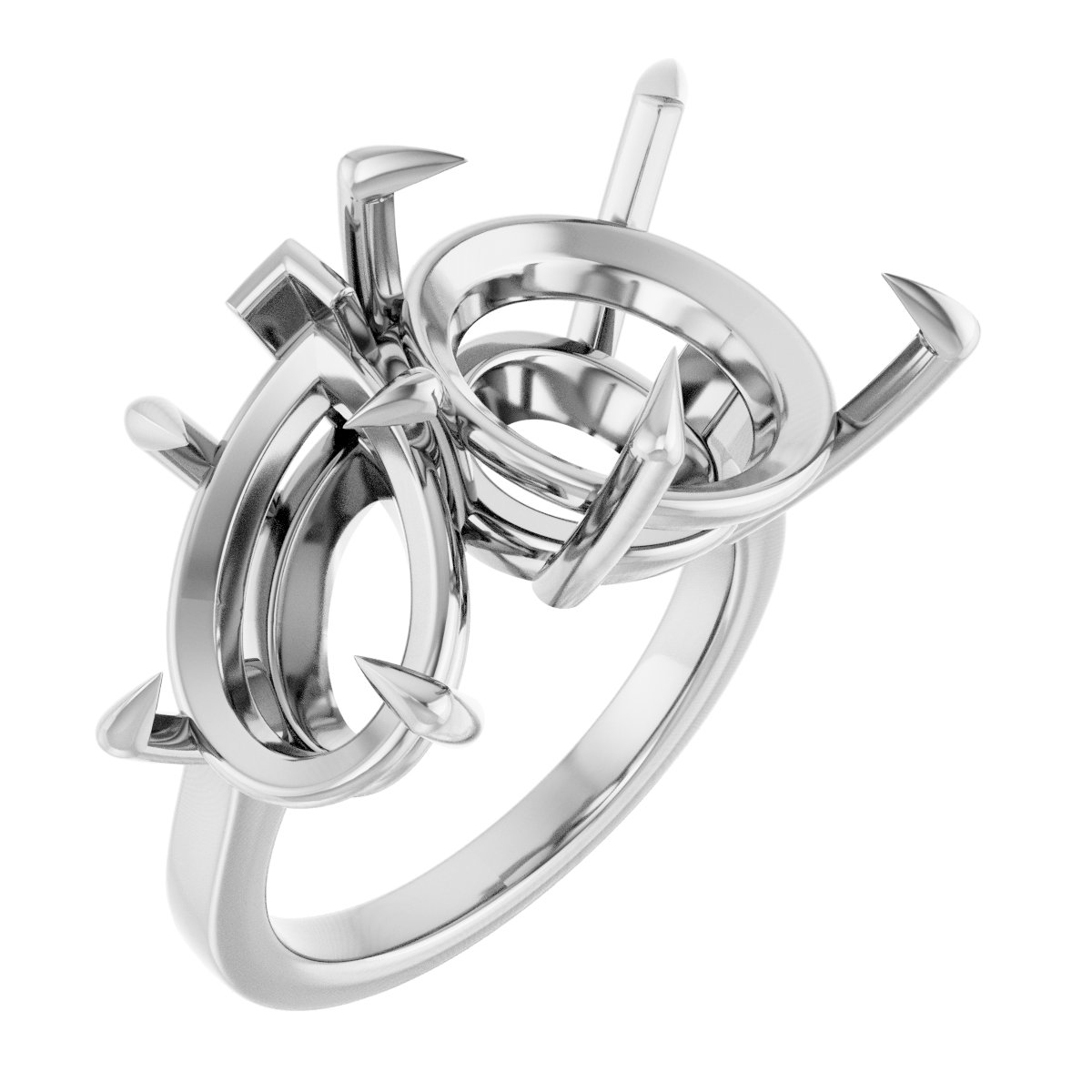 Claw-Prong Two-Stone Engagement Ring