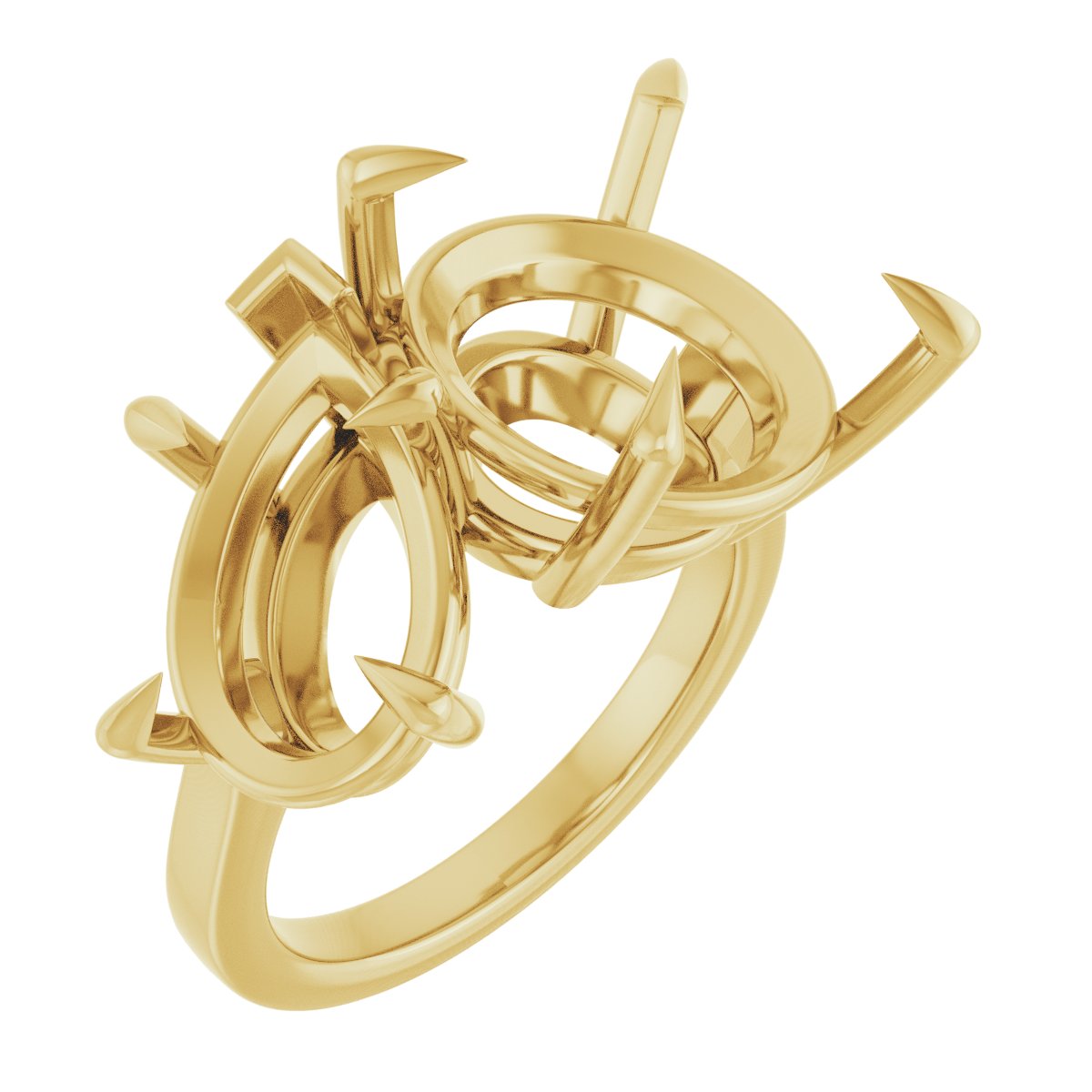 Claw-Prong Two-Stone Engagement Ring