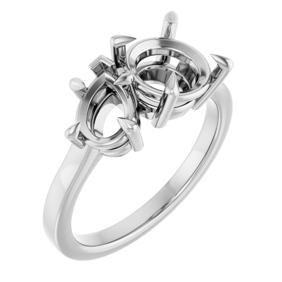 Claw-Prong Two-Stone Engagement Ring