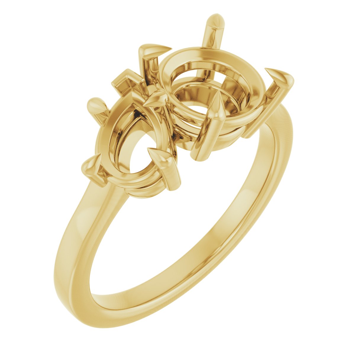Claw-Prong Two-Stone Engagement Ring