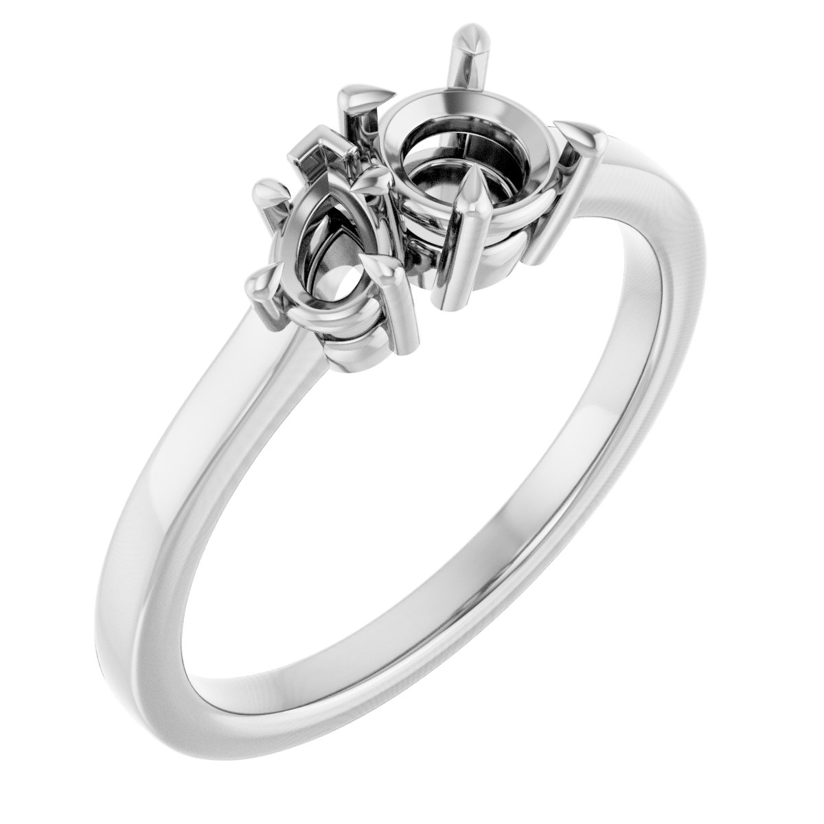 Claw-Prong Two-Stone Engagement Ring