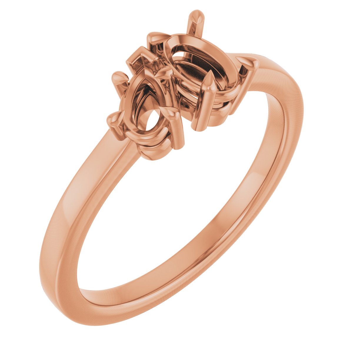 Claw-Prong Two-Stone Engagement Ring