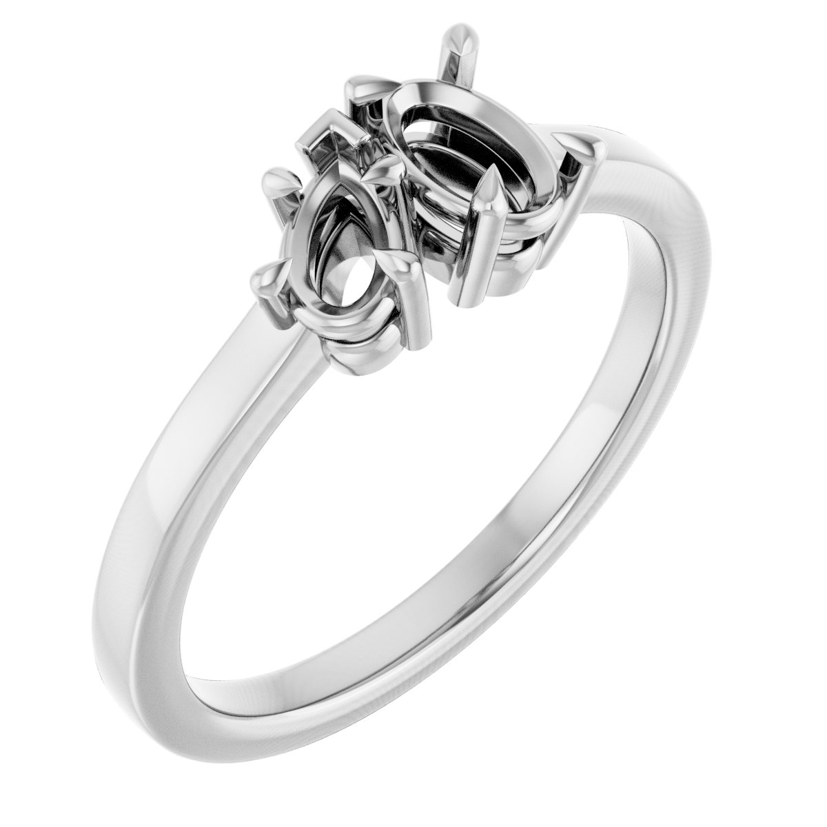Claw-Prong Two-Stone Engagement Ring