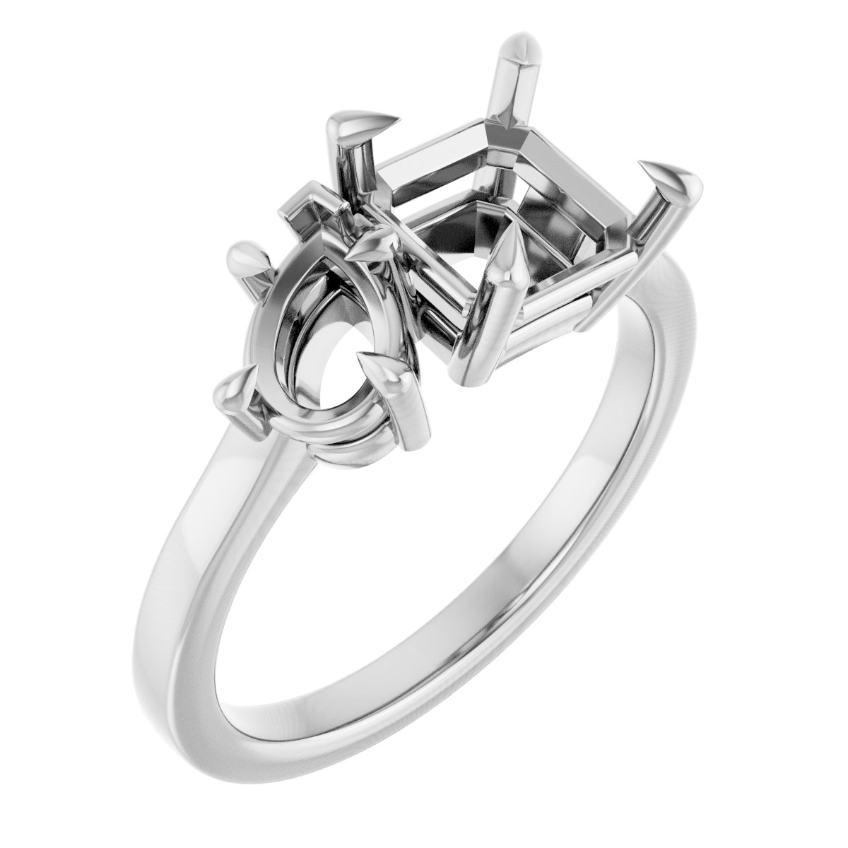 Claw-Prong Two-Stone Engagement Ring