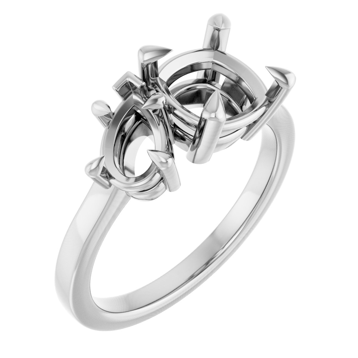 Claw-Prong Two-Stone Engagement Ring