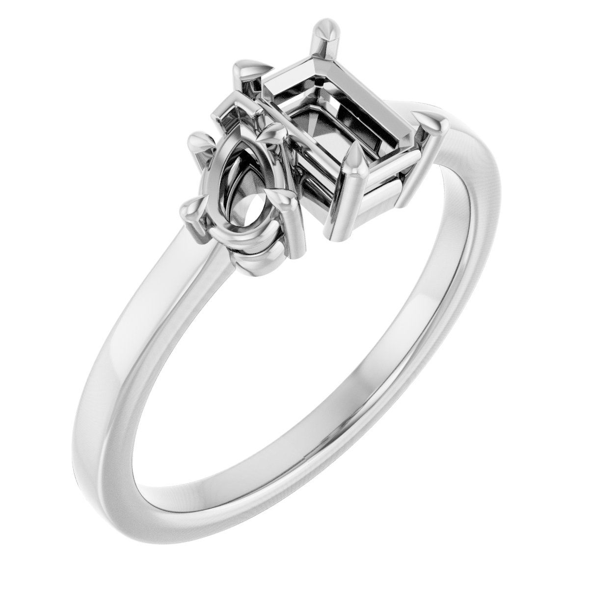 Claw-Prong Two-Stone Engagement Ring