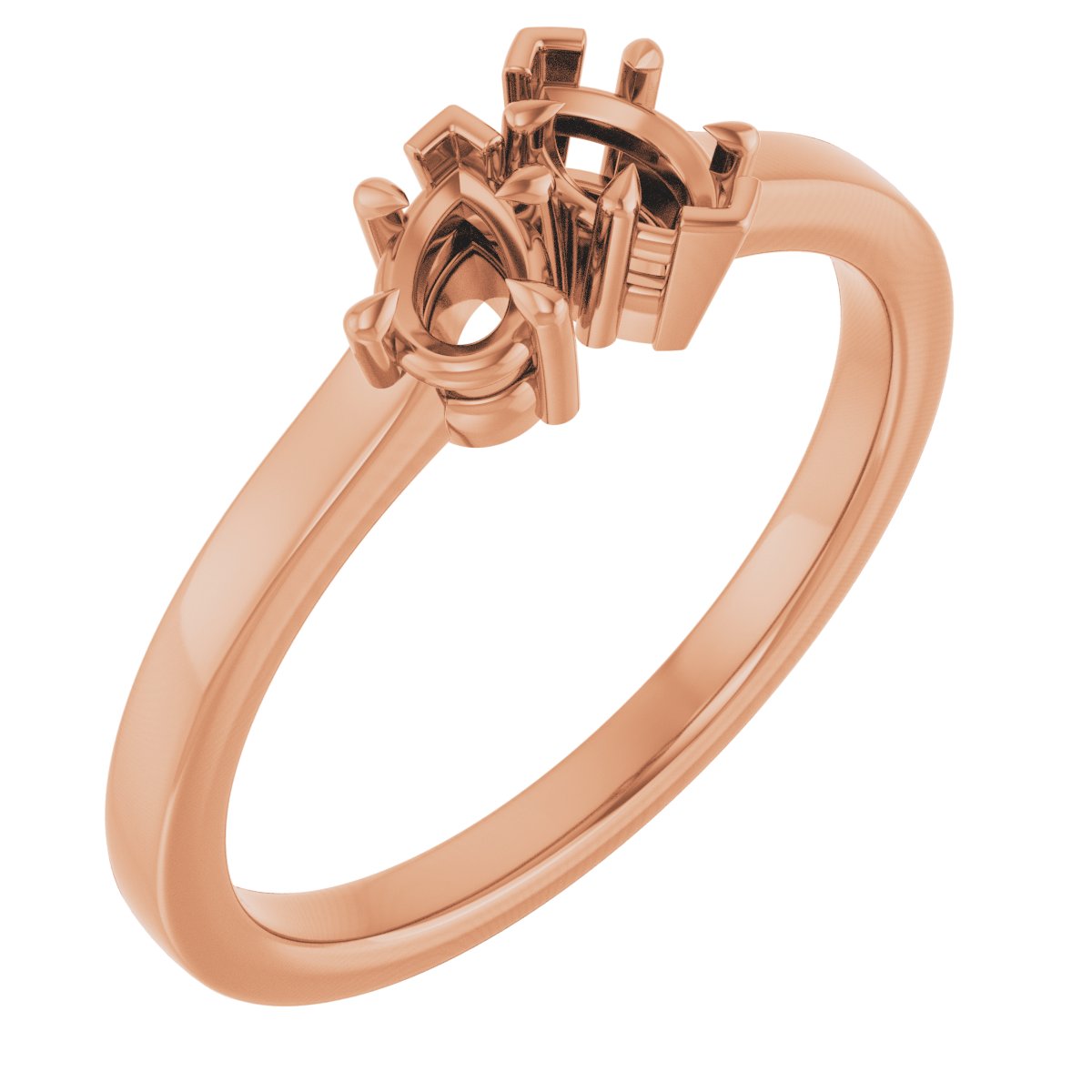 Claw-Prong Two-Stone Engagement Ring