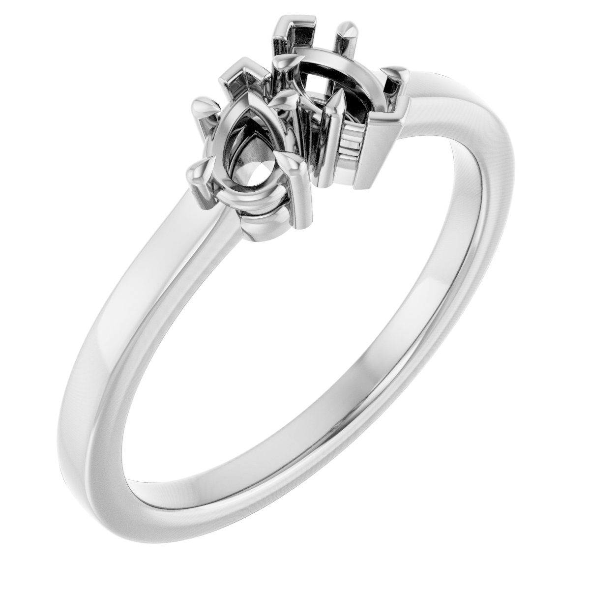 Claw-Prong Two-Stone Engagement Ring