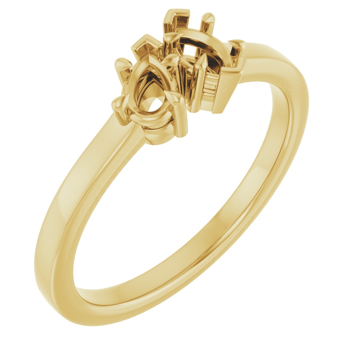 Claw-Prong Two-Stone Engagement Ring