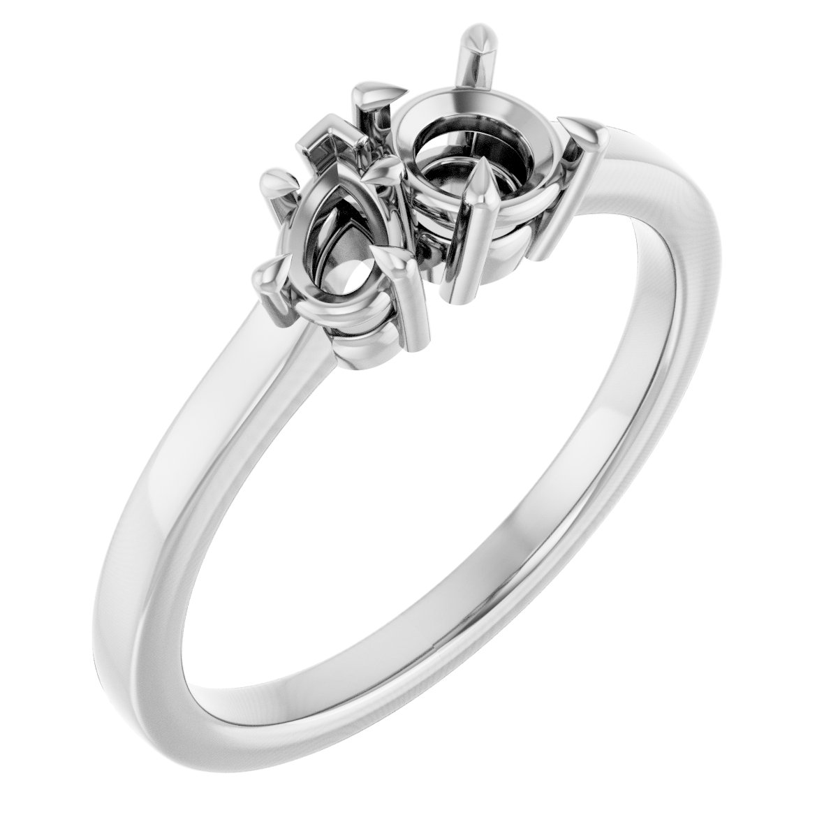 Claw-Prong Two-Stone Engagement Ring