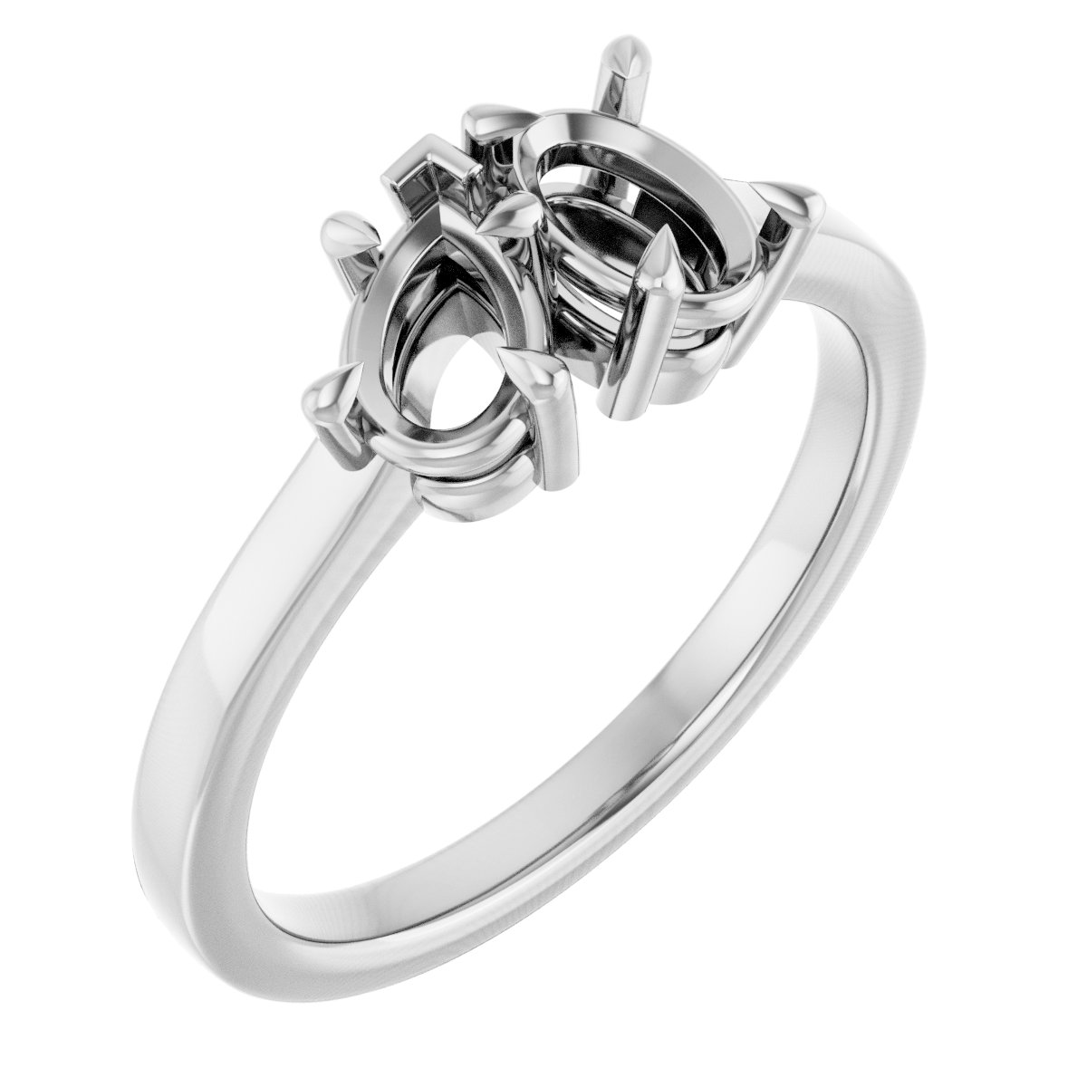 Claw-Prong Two-Stone Engagement Ring