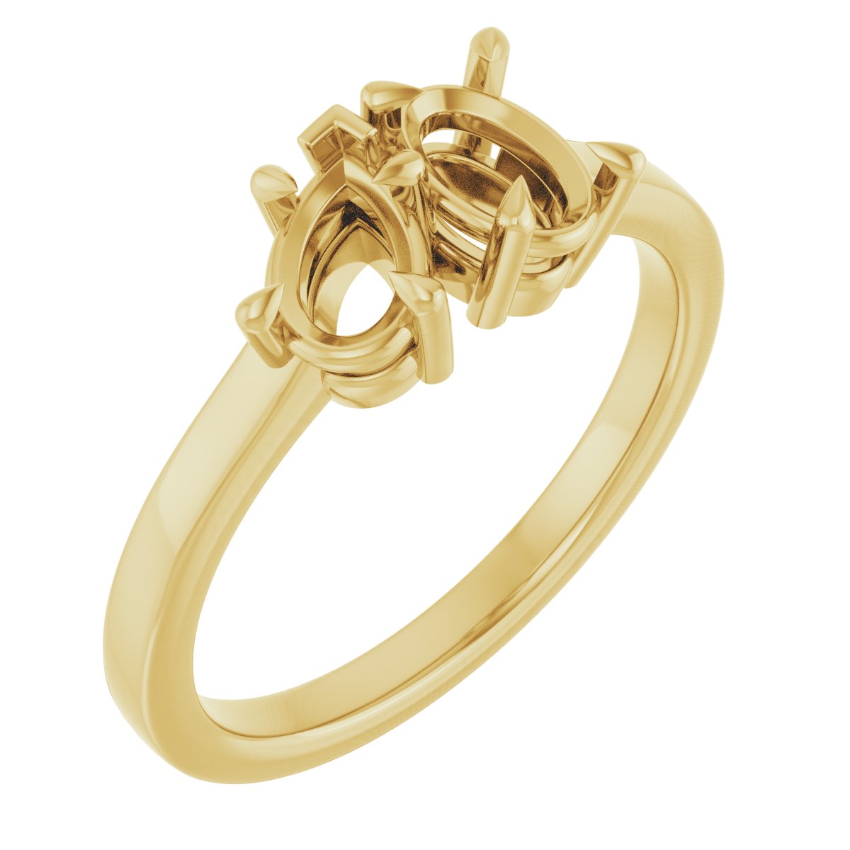 Claw-Prong Two-Stone Engagement Ring