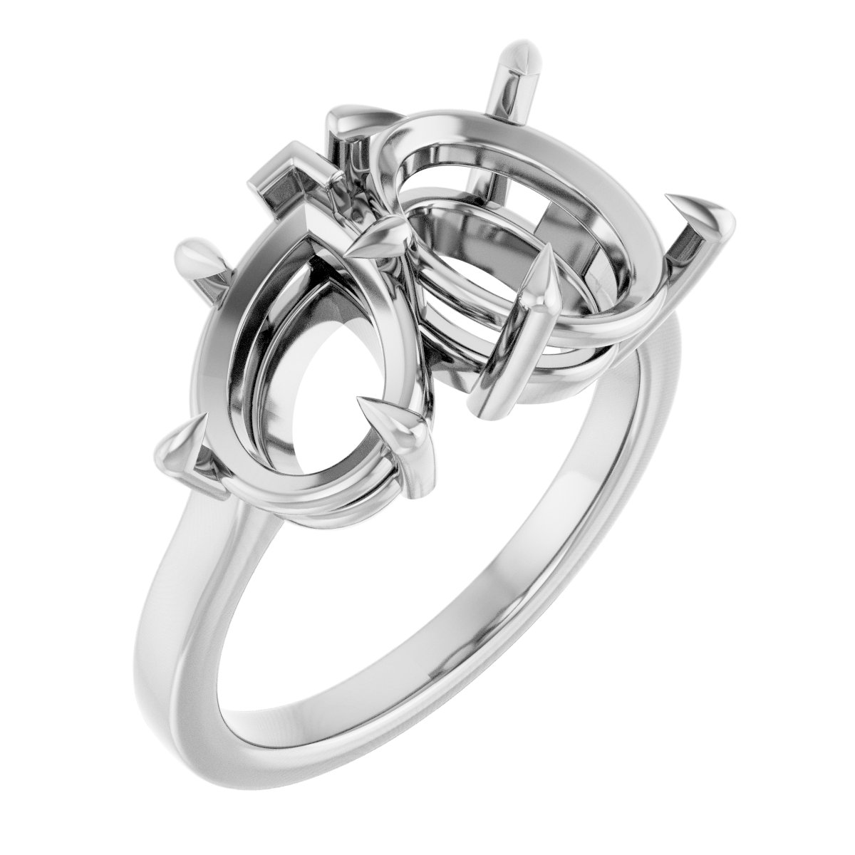 Claw-Prong Two-Stone Engagement Ring