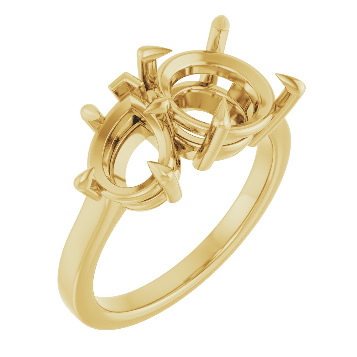 Claw-Prong Two-Stone Engagement Ring