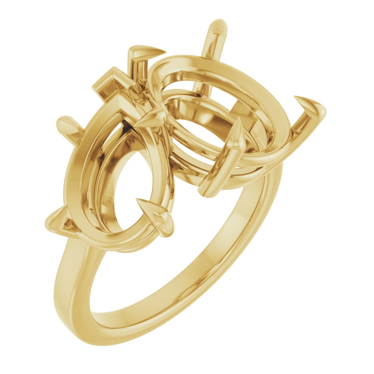 Claw-Prong Two-Stone Engagement Ring