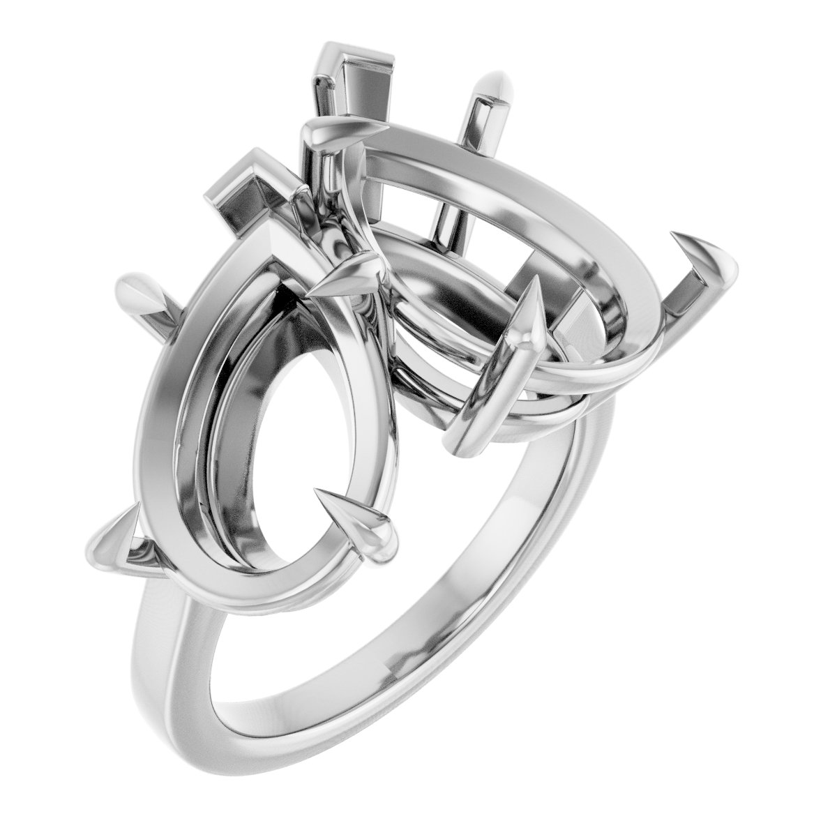 Claw-Prong Two-Stone Engagement Ring