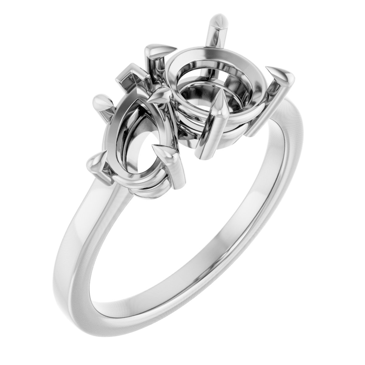 Claw-Prong Two-Stone Engagement Ring