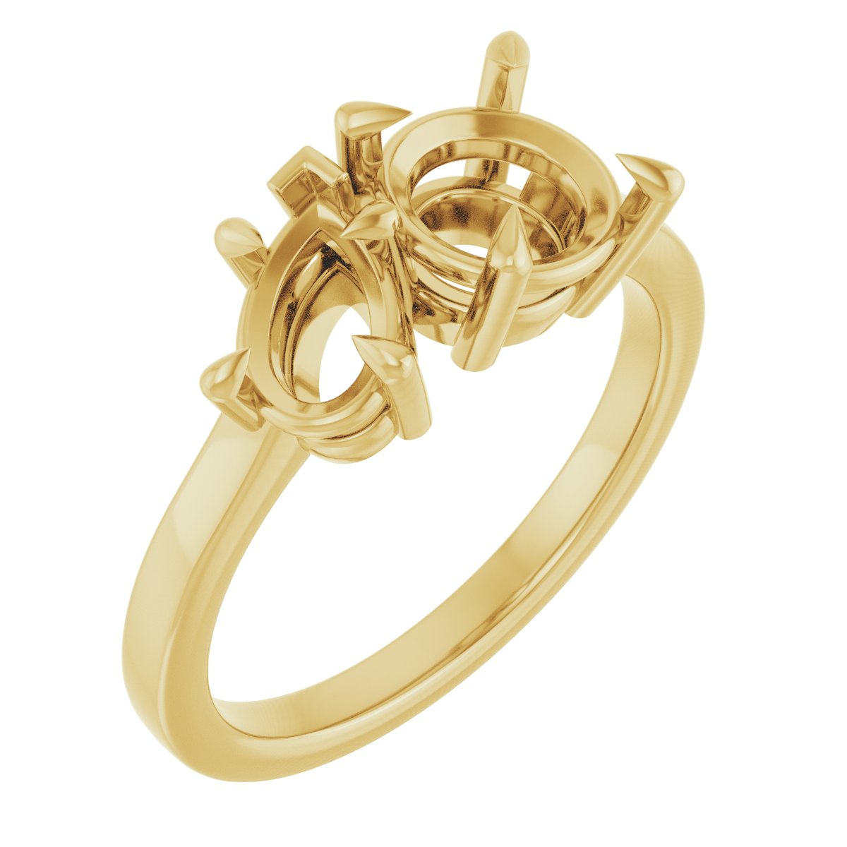 Claw-Prong Two-Stone Engagement Ring