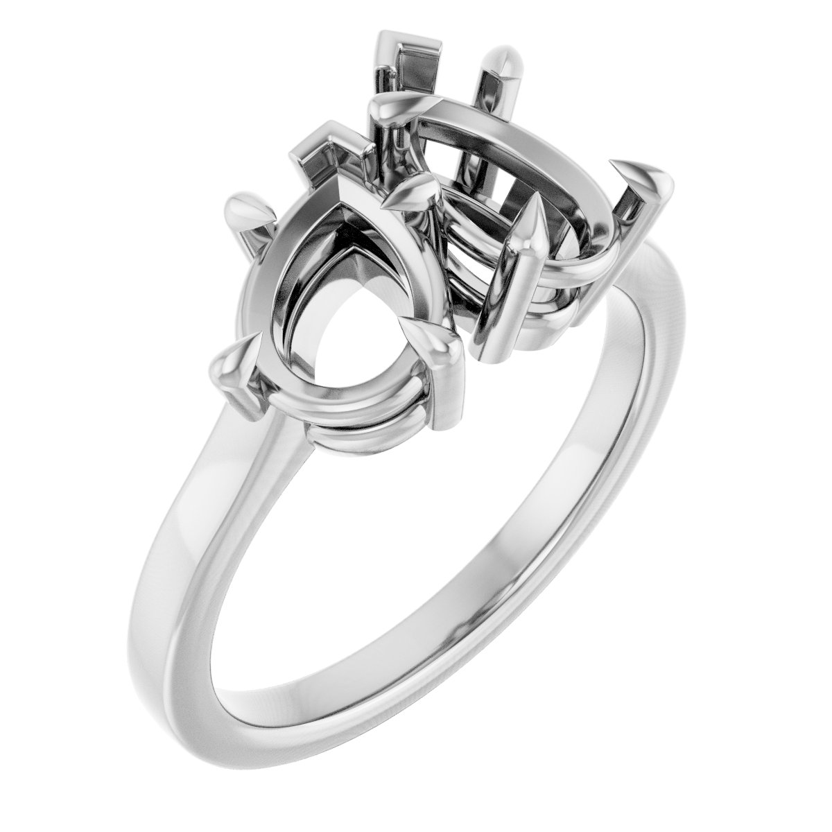 Claw-Prong Two-Stone Engagement Ring