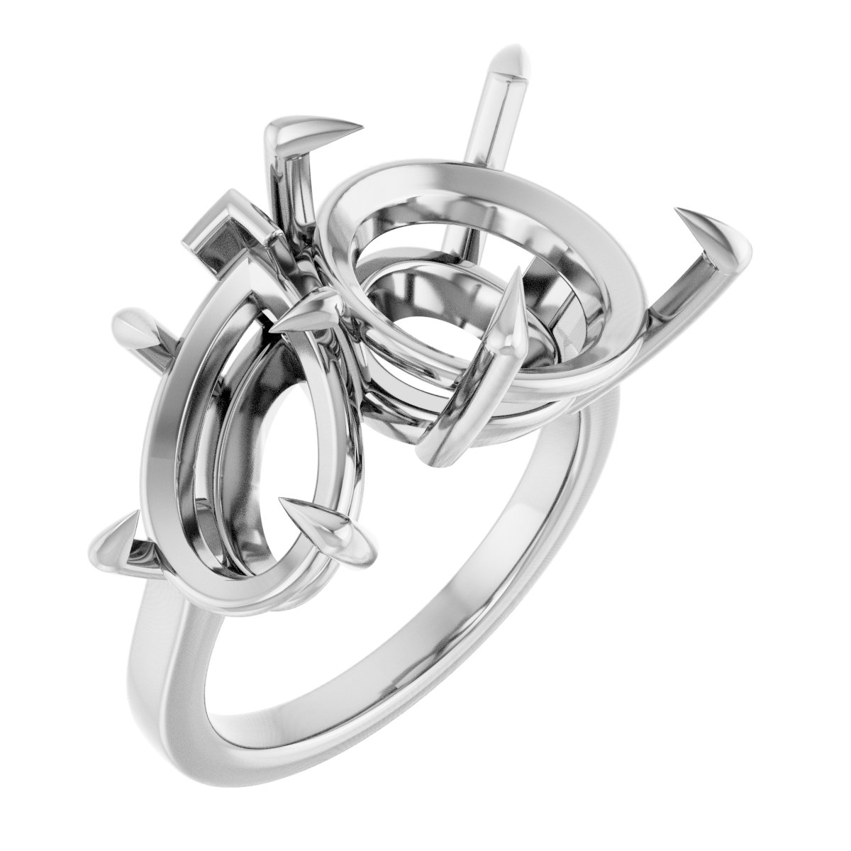 Claw-Prong Two-Stone Engagement Ring