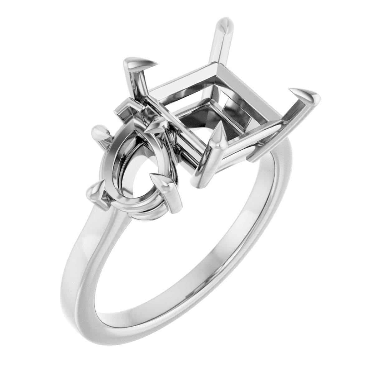 Claw-Prong Two-Stone Engagement Ring