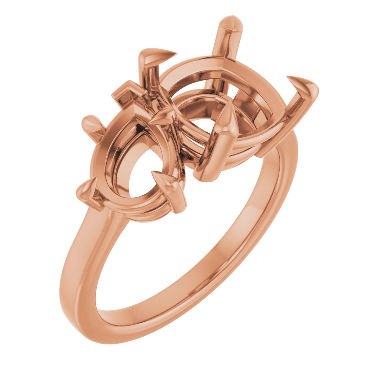 Claw-Prong Two-Stone Engagement Ring