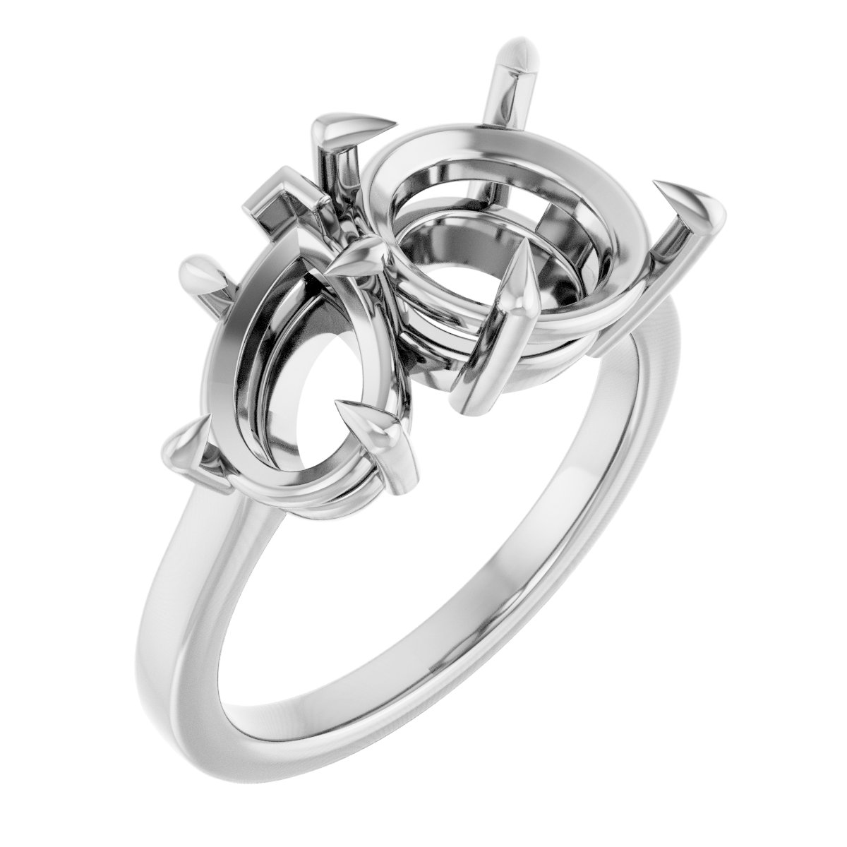 Claw-Prong Two-Stone Engagement Ring