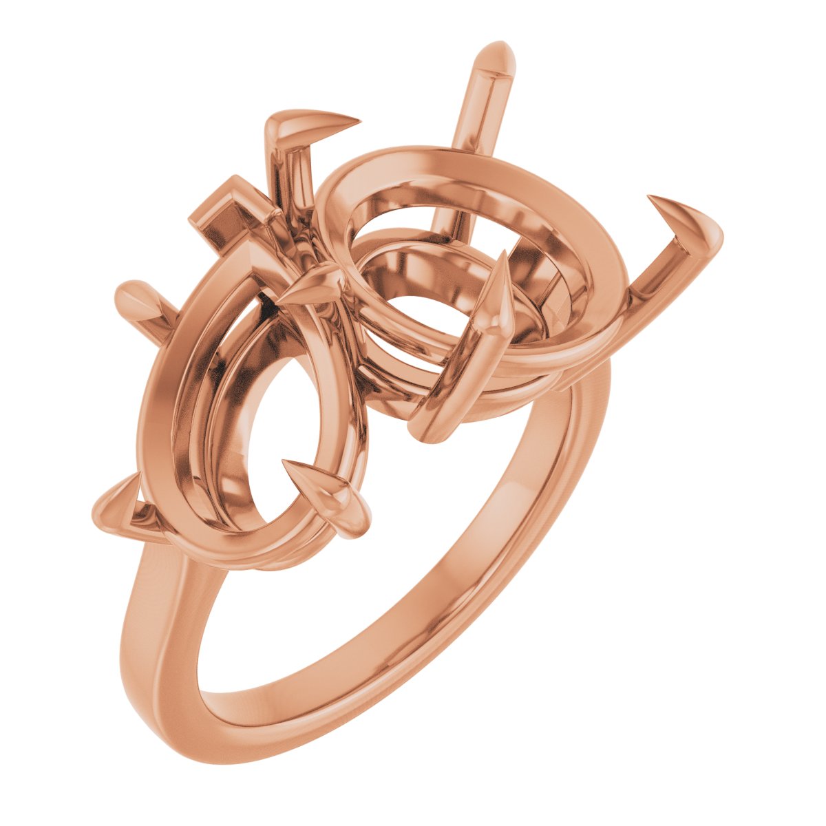 Claw-Prong Two-Stone Engagement Ring