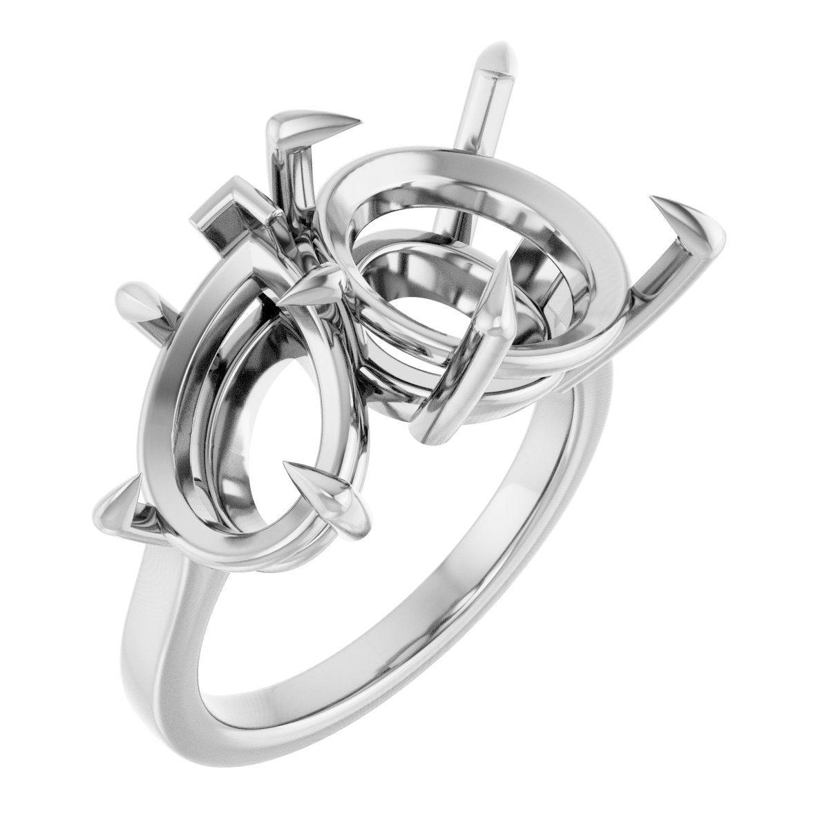 Claw-Prong Two-Stone Engagement Ring