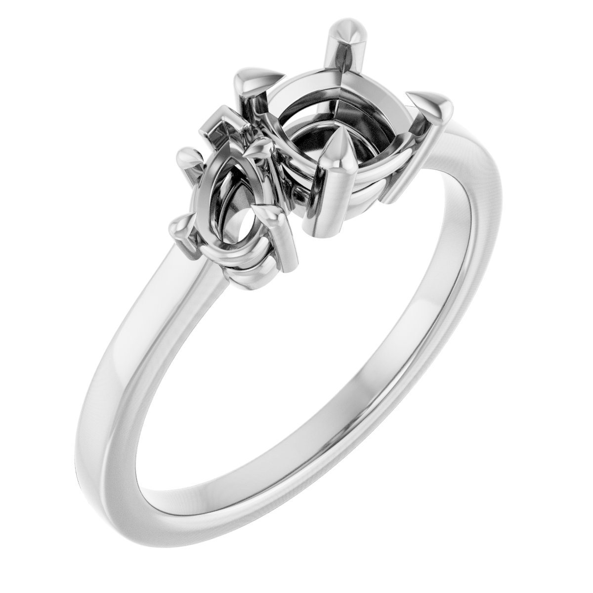 Claw-Prong Two-Stone Engagement Ring