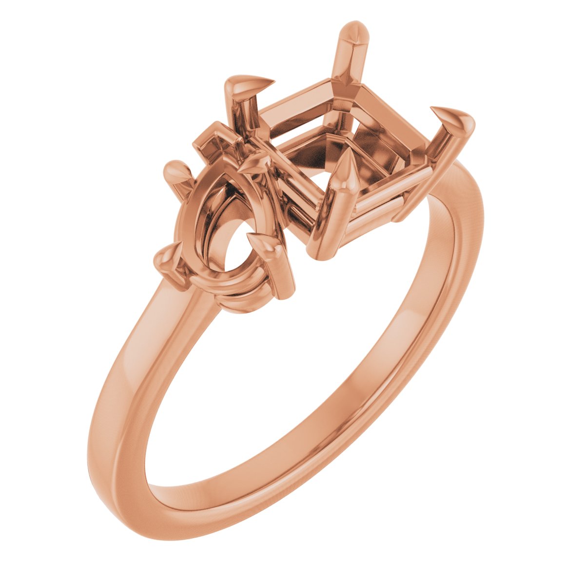 Claw-Prong Two-Stone Engagement Ring