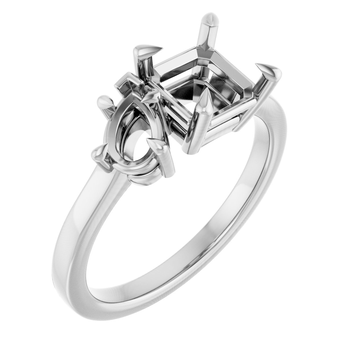 Claw-Prong Two-Stone Engagement Ring