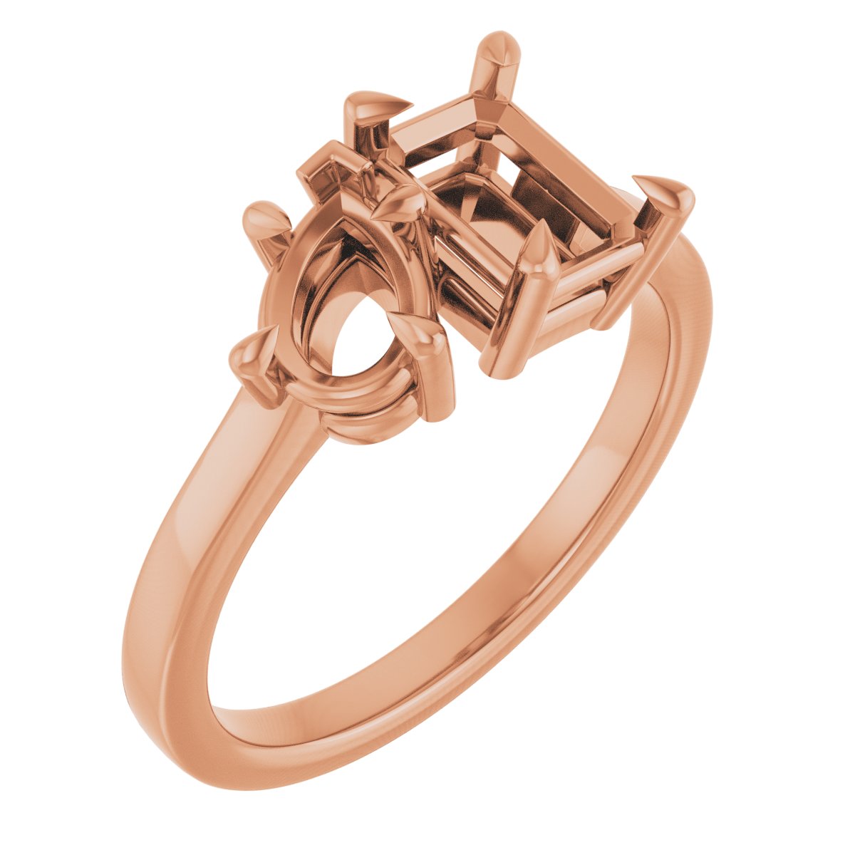 Claw-Prong Two-Stone Engagement Ring