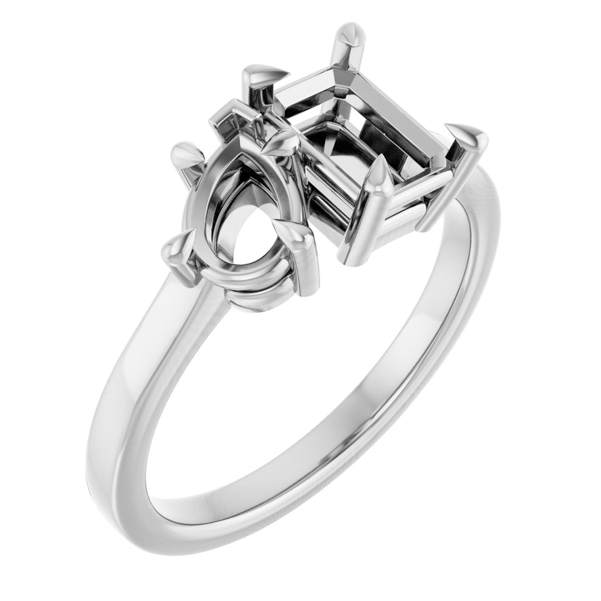 Claw-Prong Two-Stone Engagement Ring