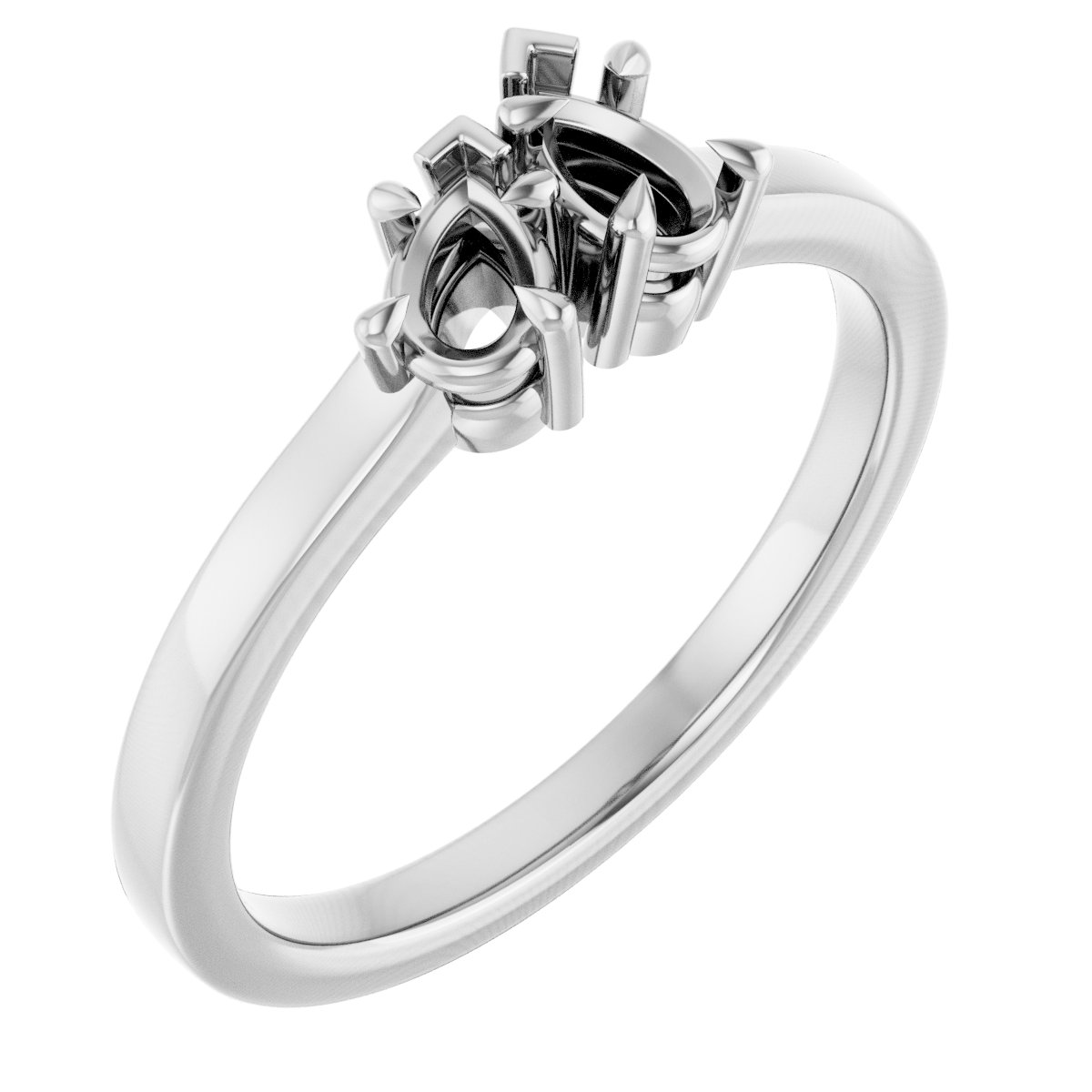 Claw-Prong Two-Stone Engagement Ring