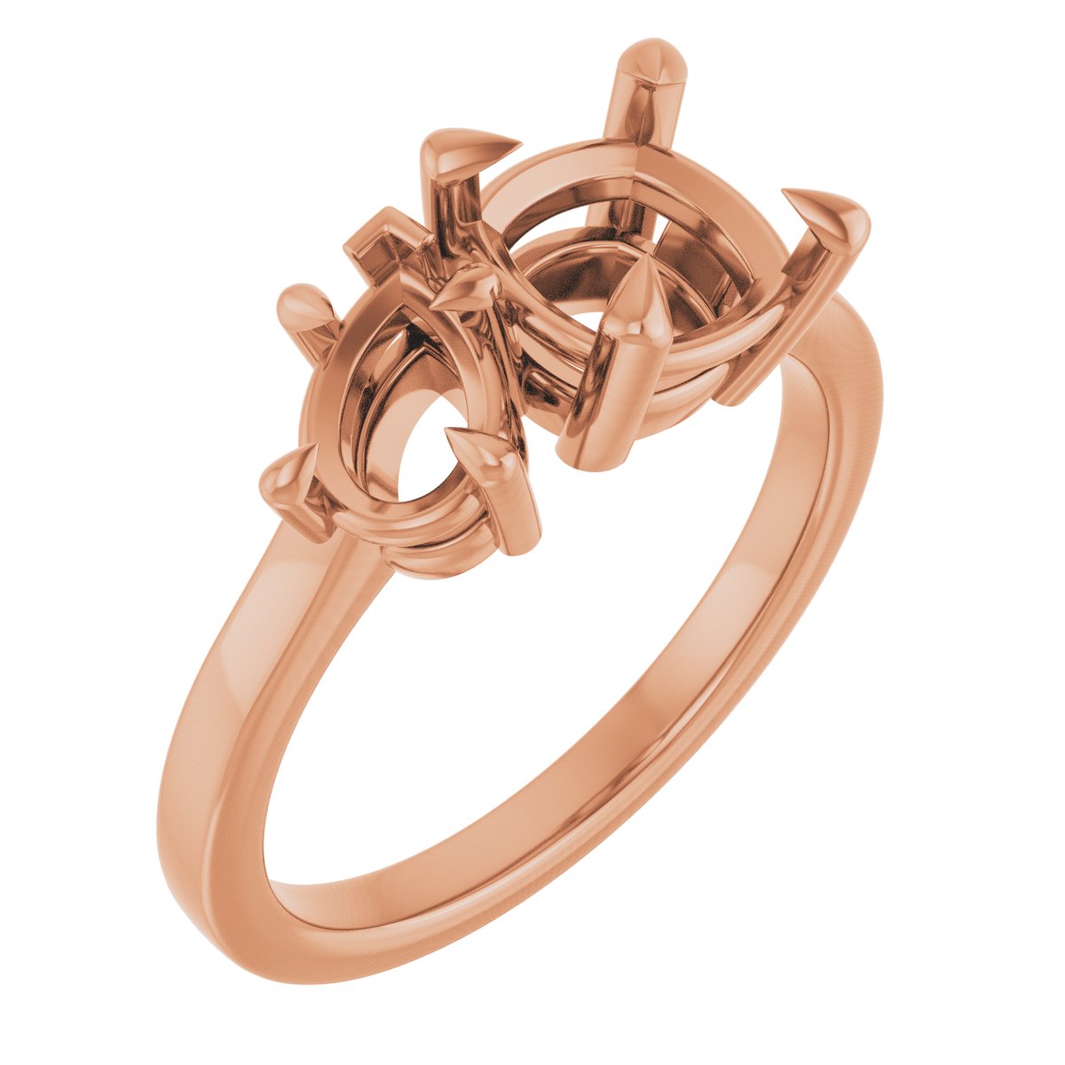 Claw-Prong Two-Stone Engagement Ring