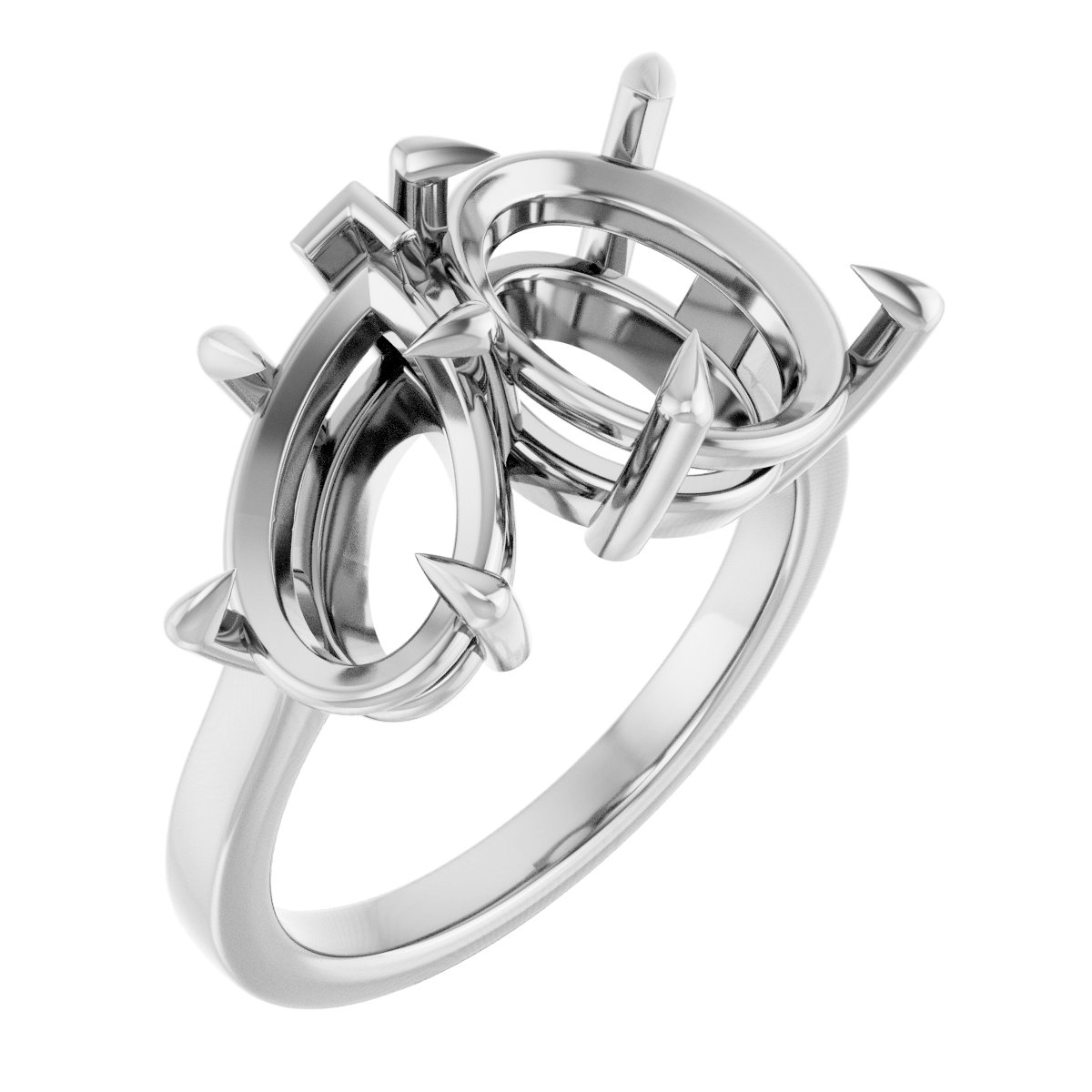 Claw-Prong Two-Stone Engagement Ring