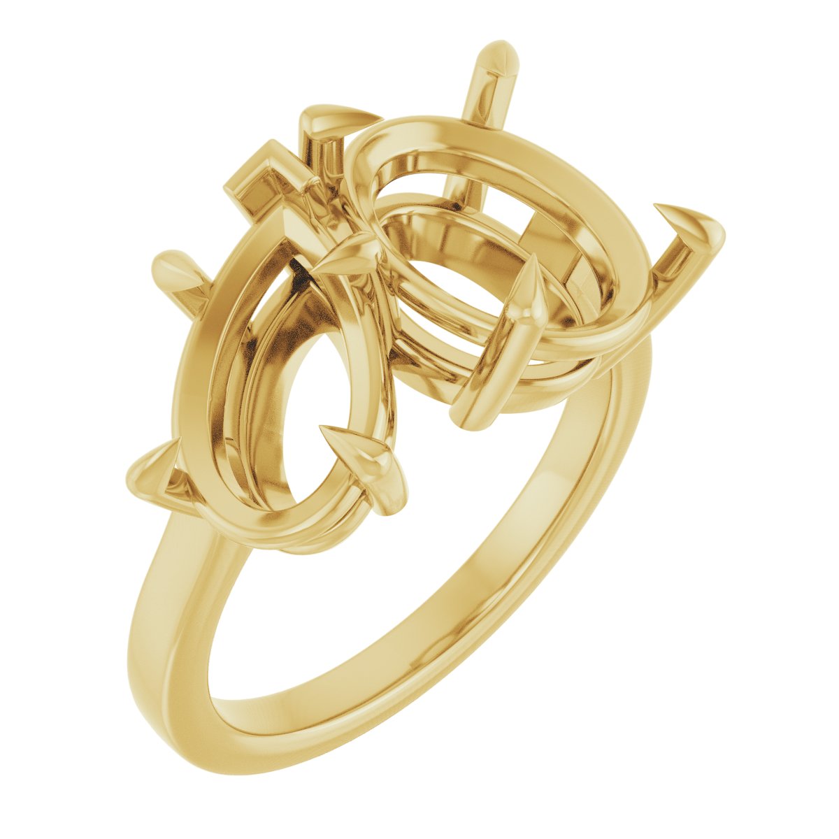 Claw-Prong Two-Stone Engagement Ring