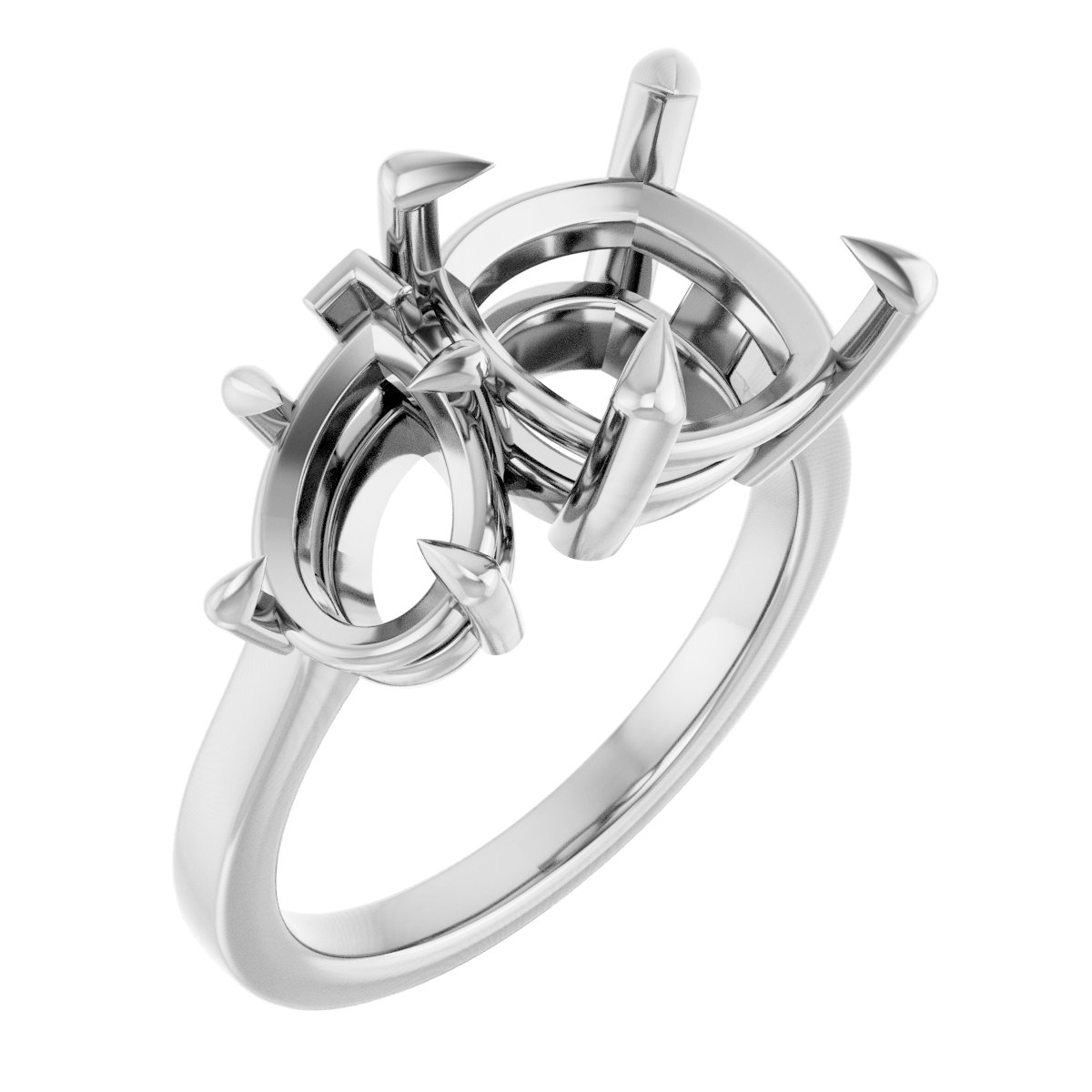 Claw-Prong Two-Stone Engagement Ring