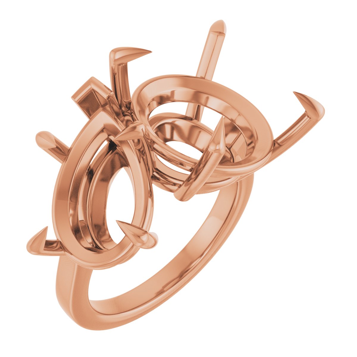 Claw-Prong Two-Stone Engagement Ring