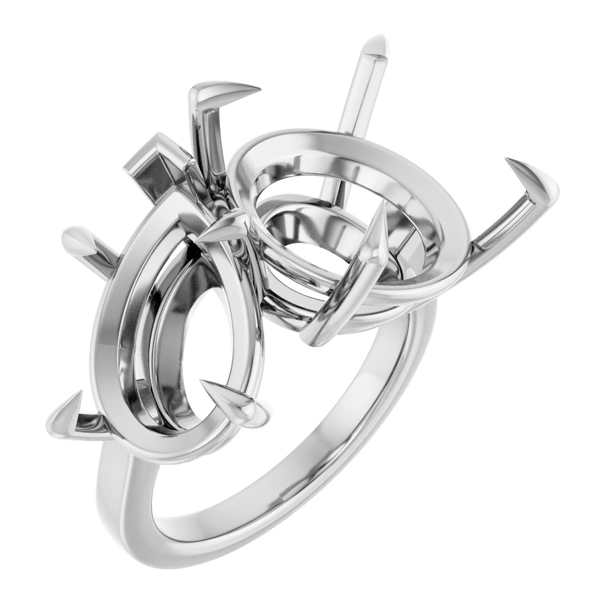 Claw-Prong Two-Stone Engagement Ring