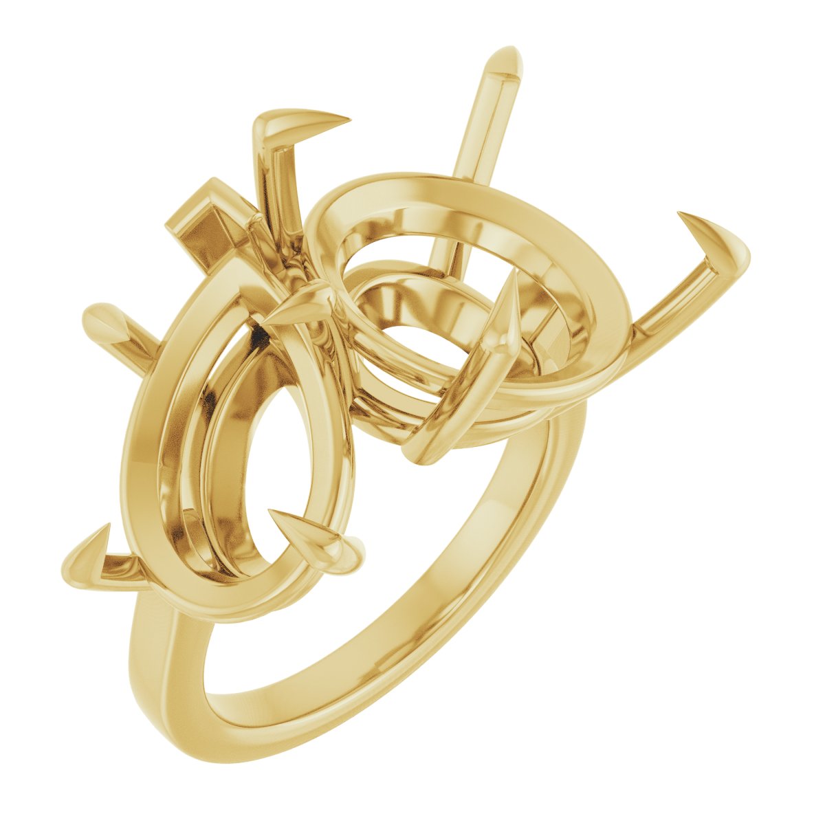 Claw-Prong Two-Stone Engagement Ring