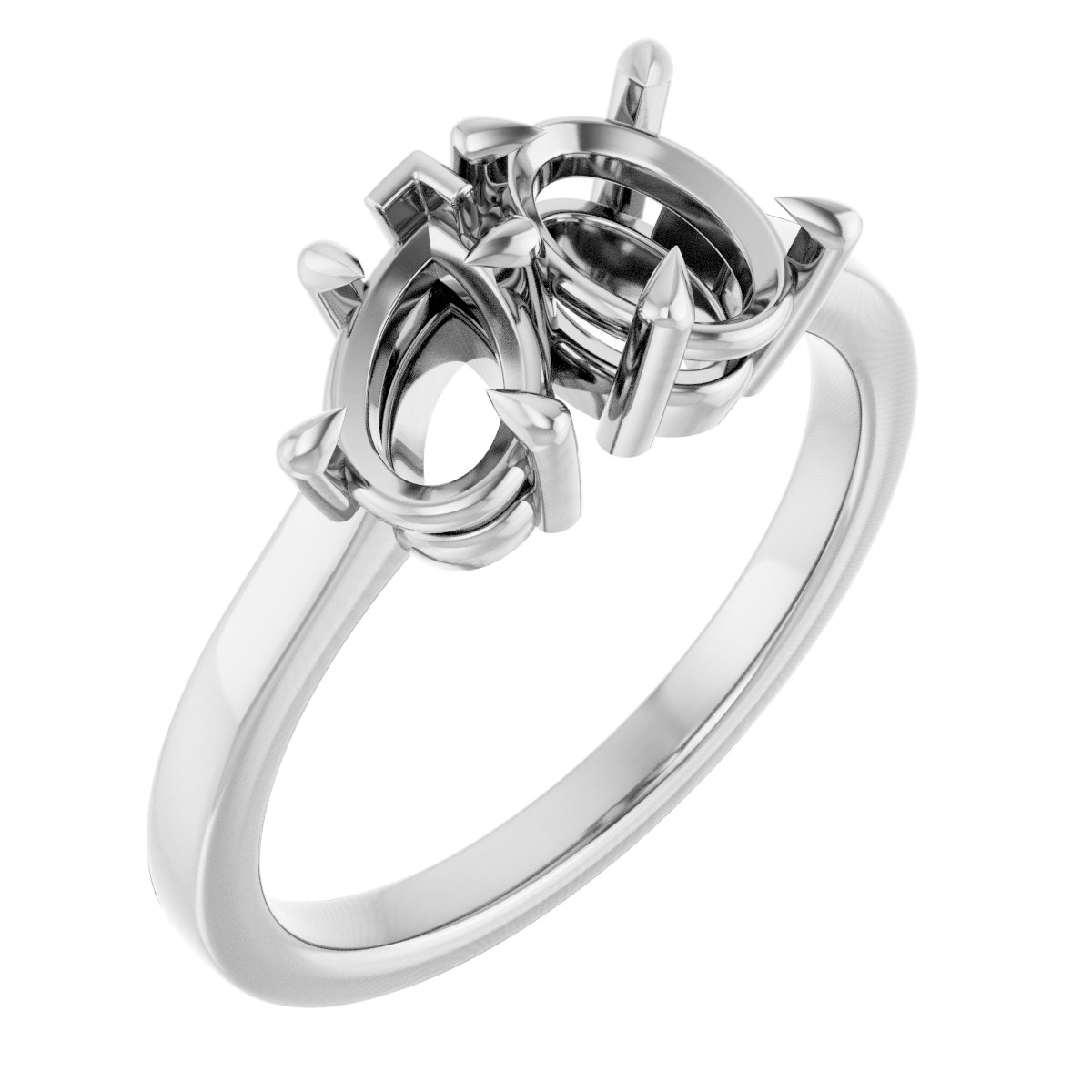 Claw-Prong Two-Stone Engagement Ring