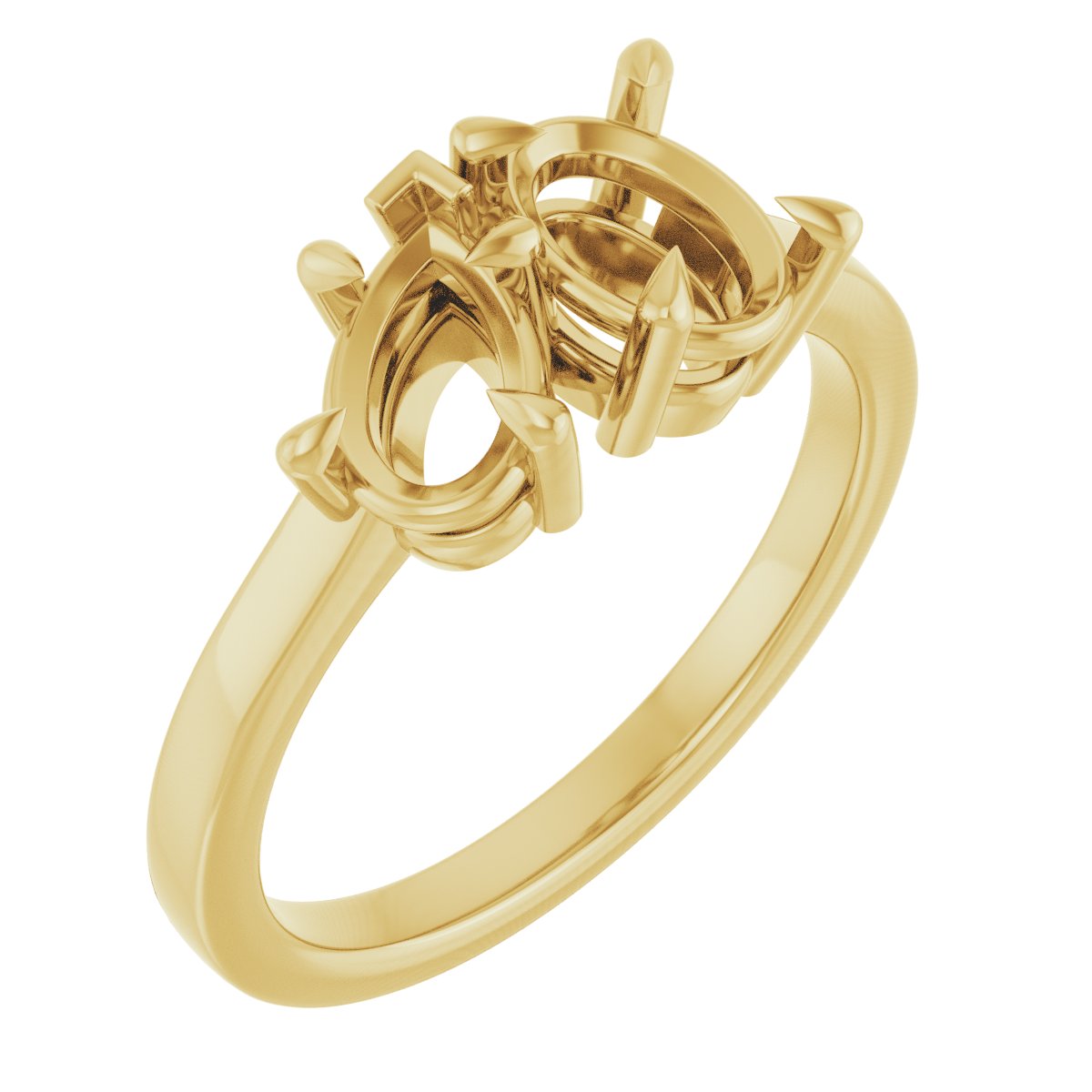 Claw-Prong Two-Stone Engagement Ring