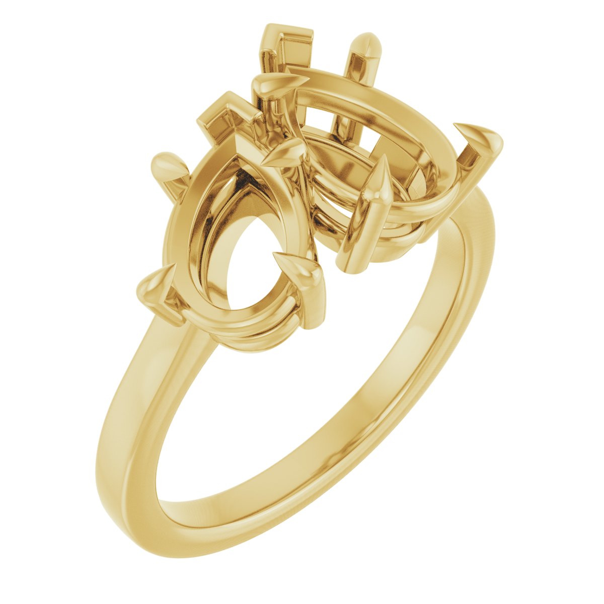 Claw-Prong Two-Stone Engagement Ring